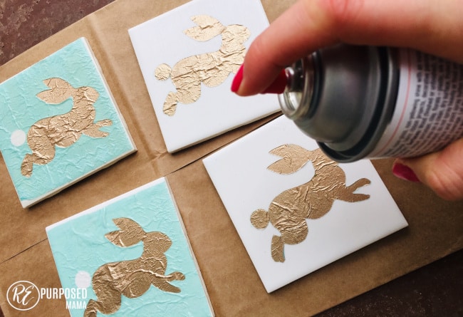 How to Make Stamped Tumbled Tile Coasters - An Artful Mom