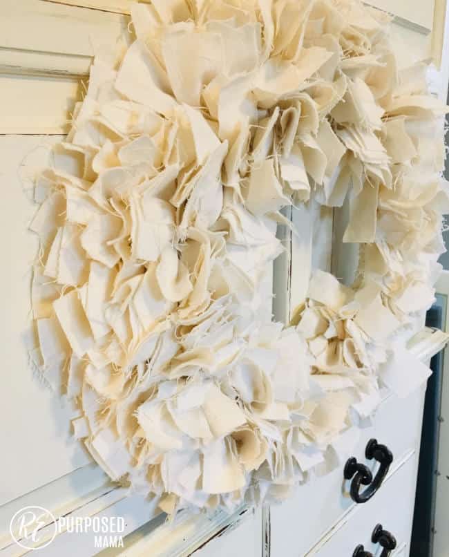 Christmas Fabric Rag Wreath
