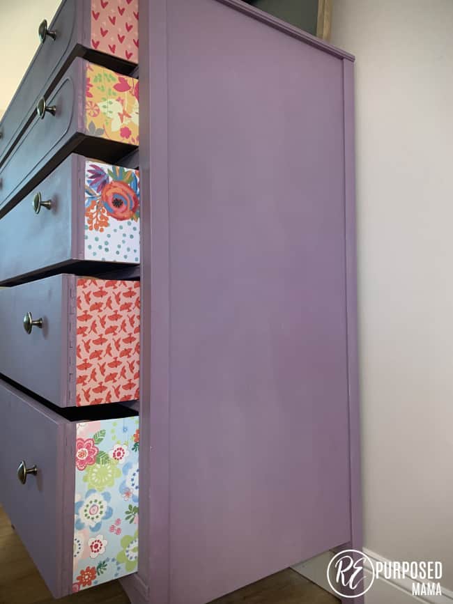 Purple dresser - Painted by Kayla Payne