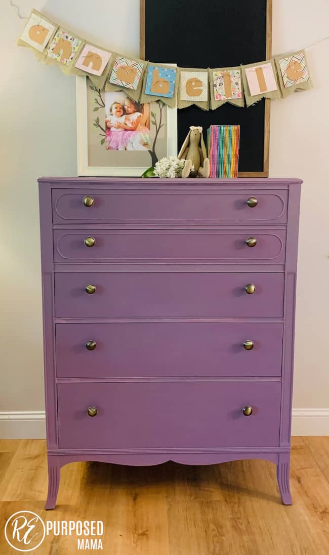 Purple Girls Dresser Makeover with Annie Sloan Emile - A Well Purposed Woman