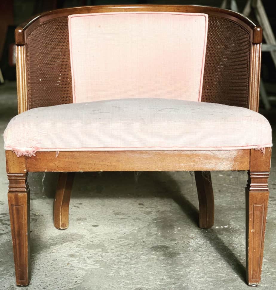Reupholstering A Barrel Cane Chair Part 1 A Well Purposed Woman