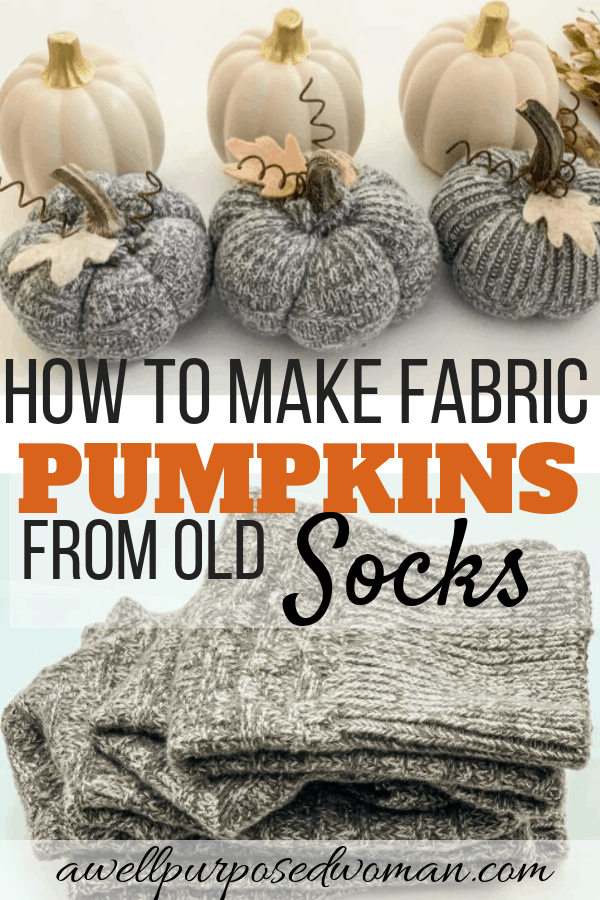 How to Make Fabric Pumpkins from Old Socks Pin Image