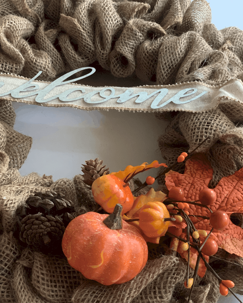 How To Make An Easy Fall Burlap Wreath - A Well Purposed Woman