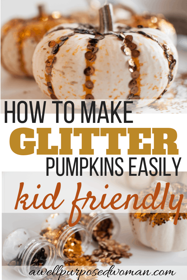 How to Make Glitter Pumpkins Pinterest picture