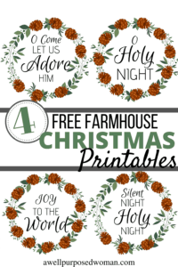 4 Free Farmhouse Christmas Printables - A Well Purposed Woman
