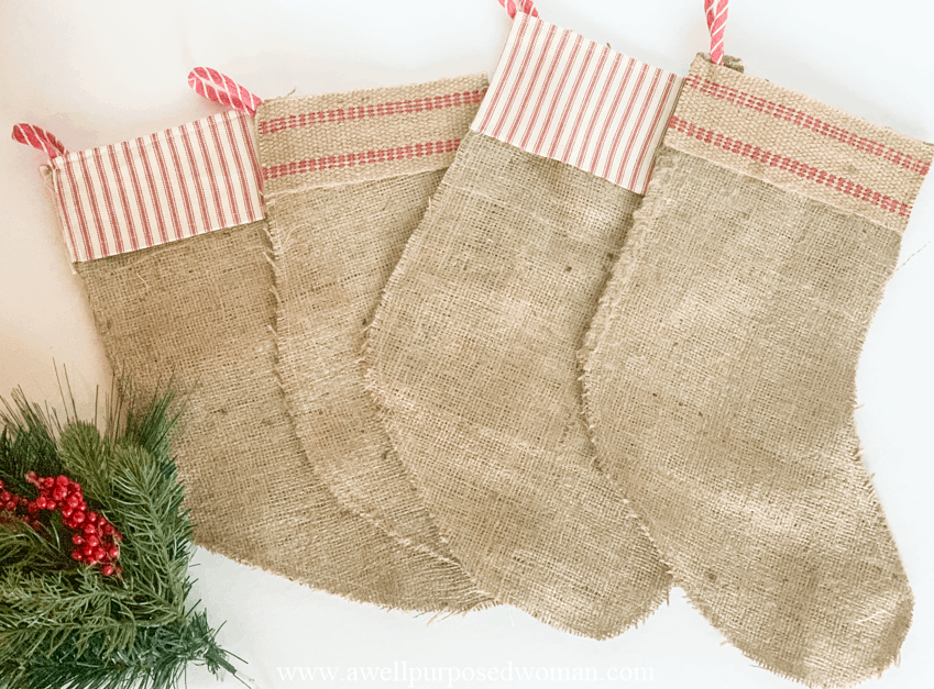 DIY Farmhouse Christmas Stockings Free Pattern