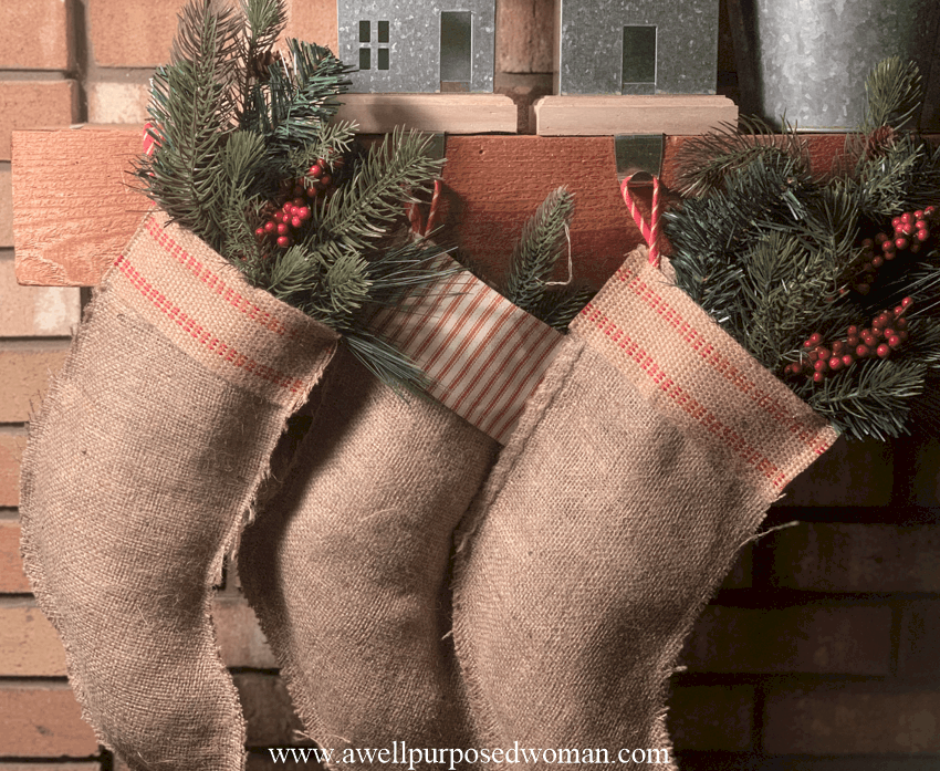 Farmhouse Christmas Stocking with free pattern