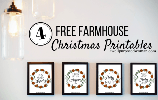 4 Free Farmhouse Christmas Printables - A Well Purposed Woman