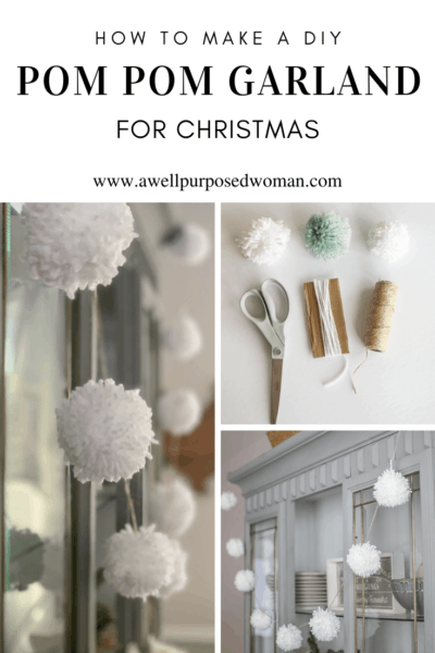 How to make a DIY Pom Pom Garland for Christmas - A Well Purposed Woman