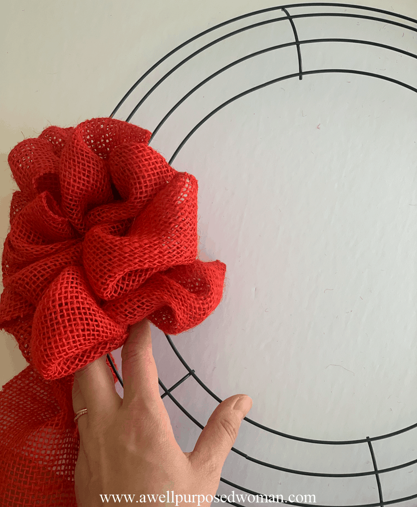 How to Make a DIY Red Burlap Christmas Wreath - A Well Purposed Woman