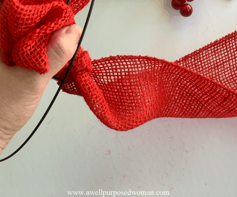 How to Make a DIY Red Burlap Christmas Wreath - A Well Purposed Woman