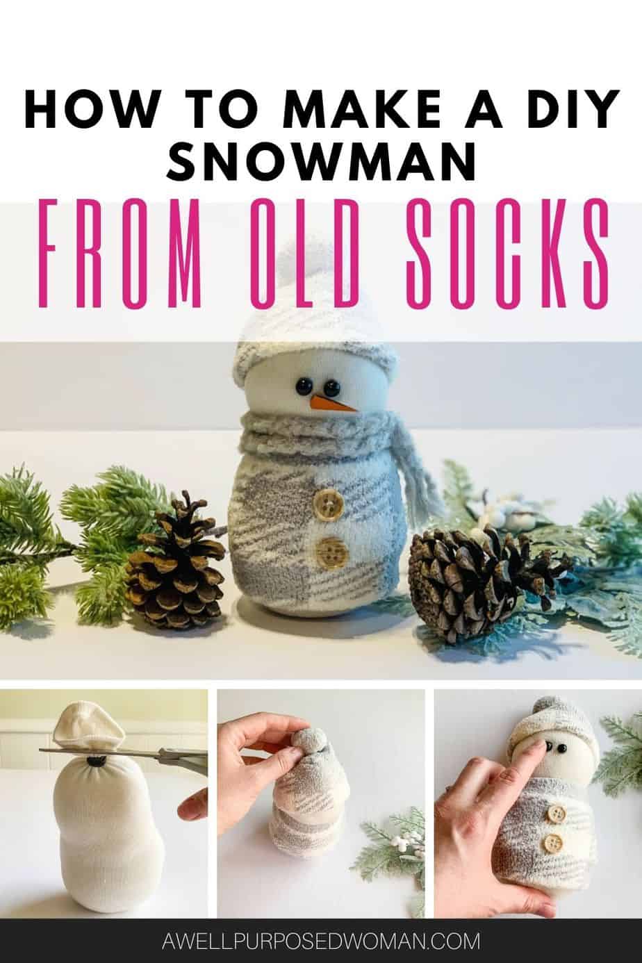 How To Make A Sock Snowman From Old Socks - A Well Purposed Woman