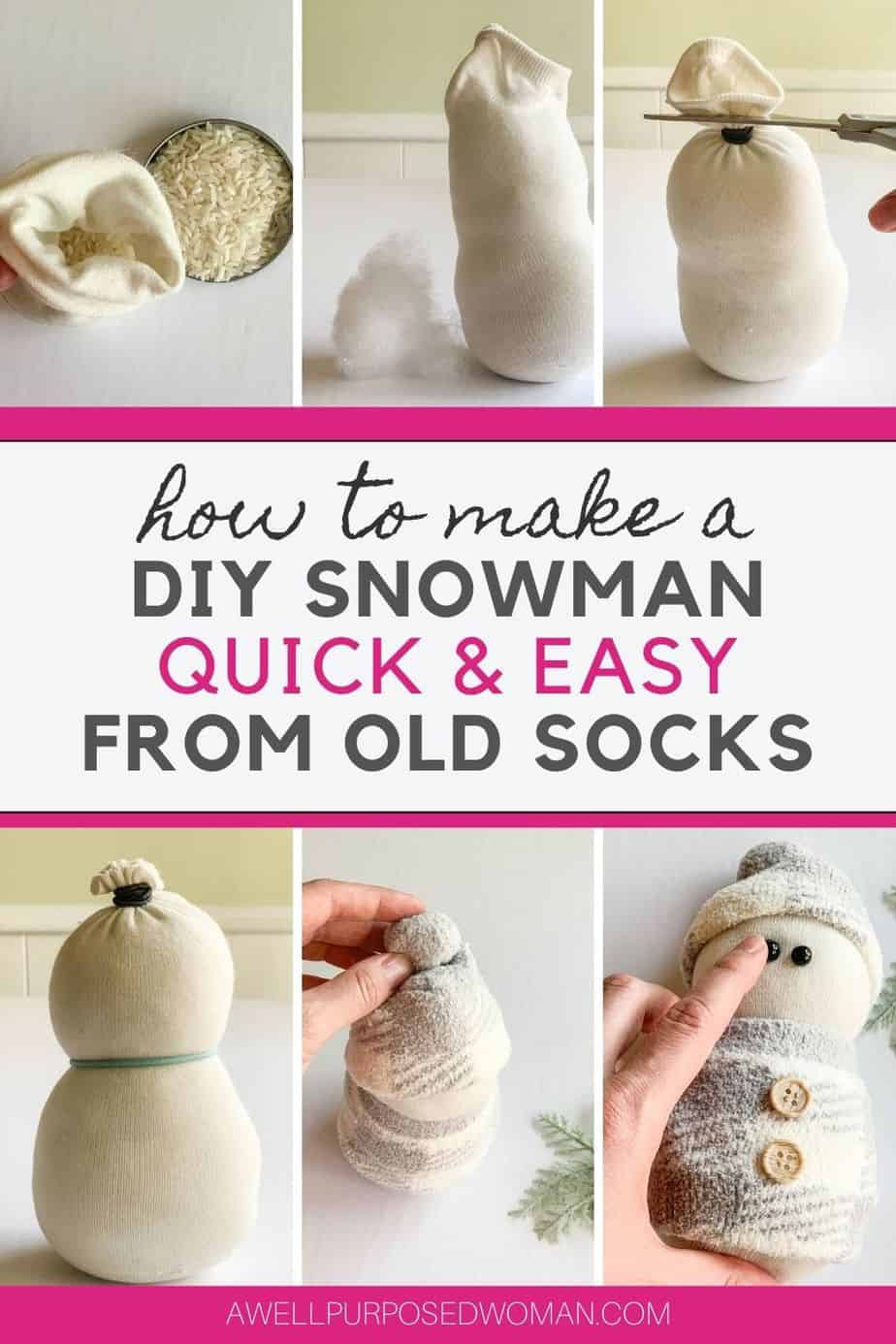 How to Make a Sock Snowman from Old Socks A Well Purposed Woman