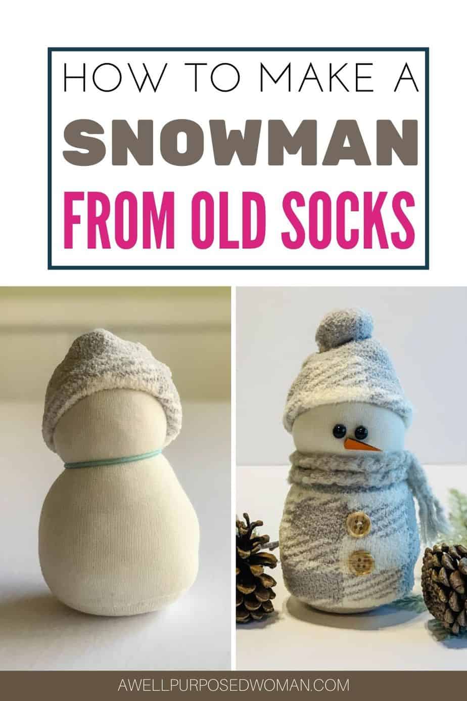 How to Make a Sock Snowman from Old Socks - A Well Purposed Woman