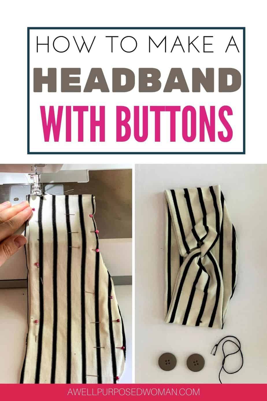 Headband With Buttons For Masks Pattern