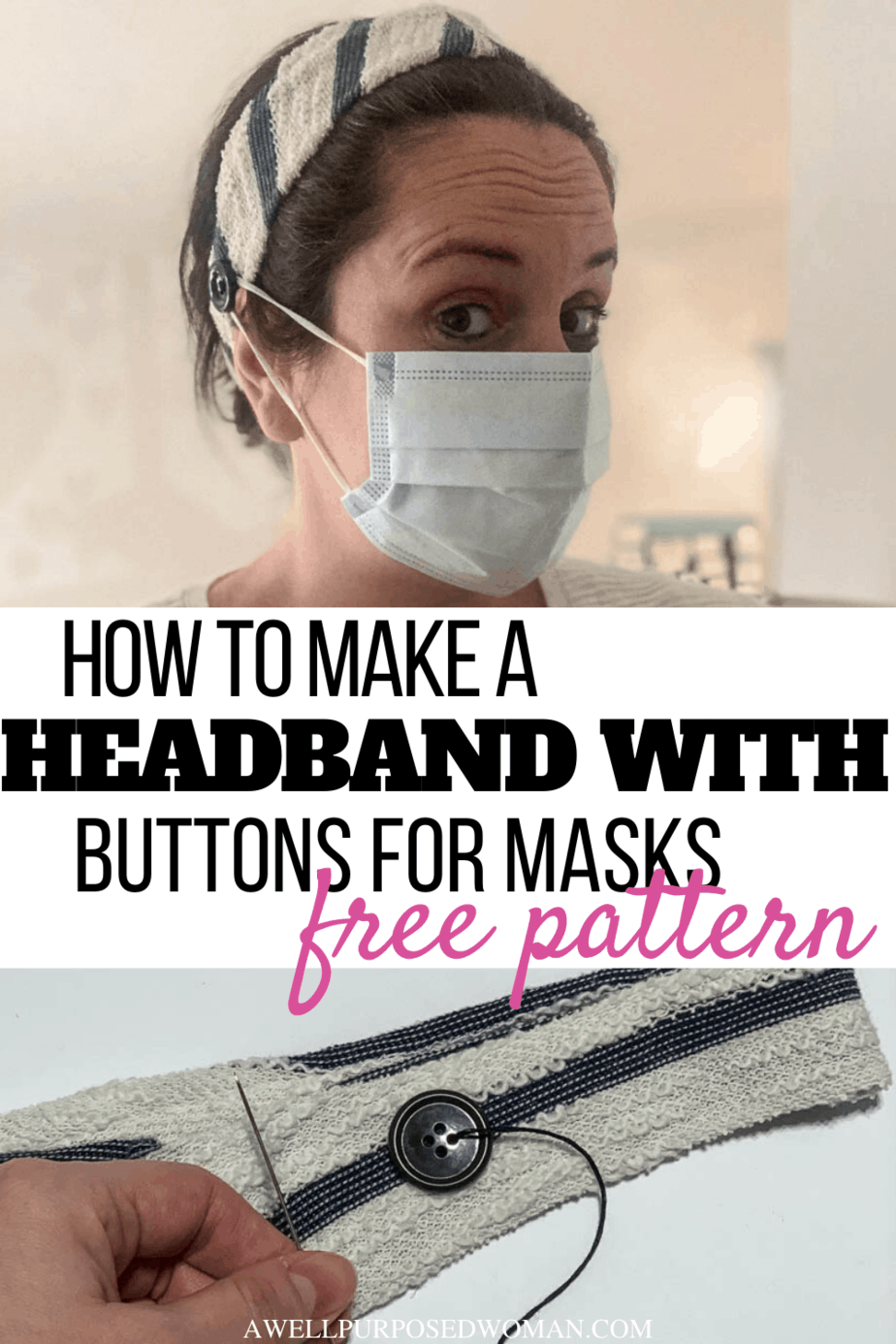 Button Headband For Mask Pattern