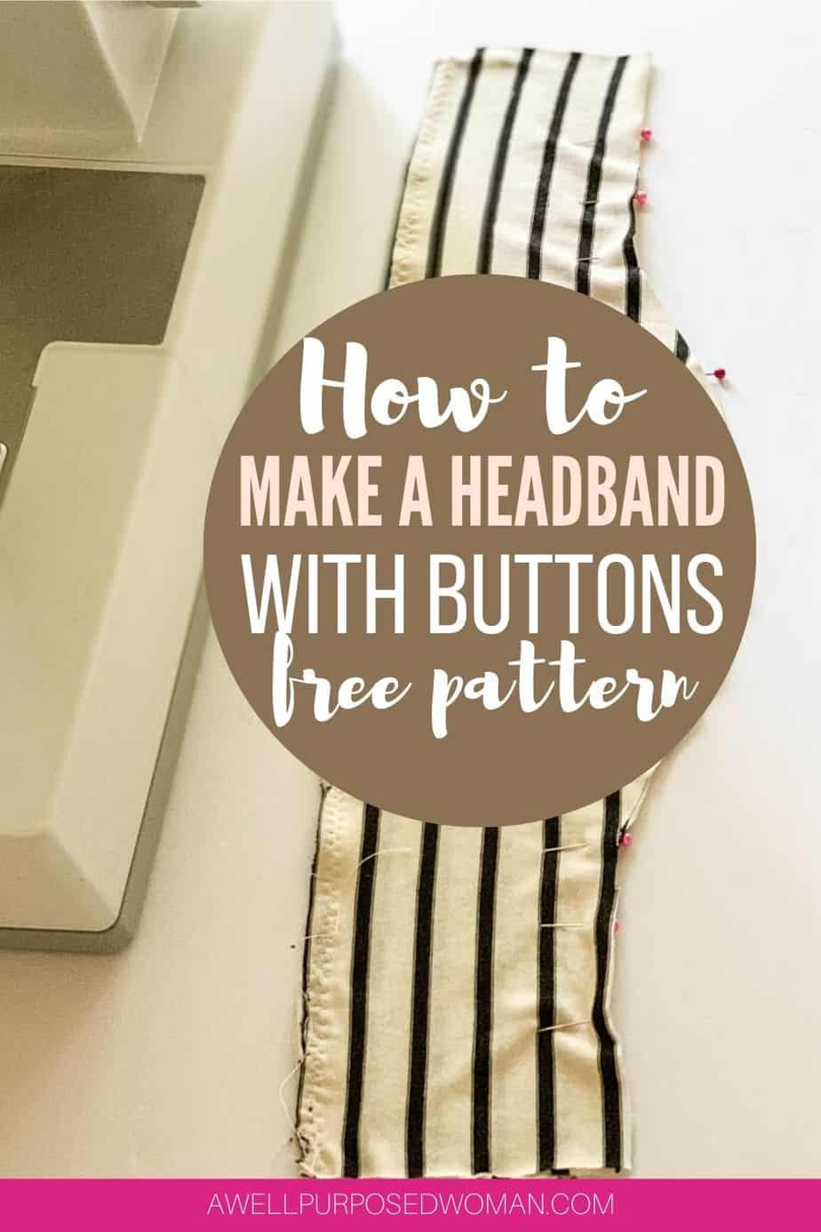 Headband Pattern With Buttons For Masks