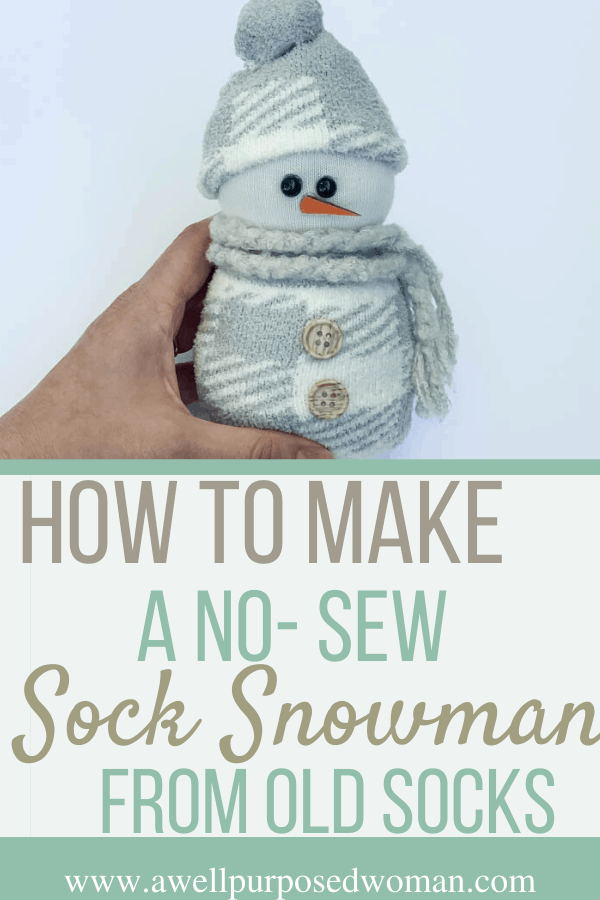 DIY Sock Snowman Craft - Snowman made out of socks!