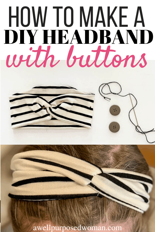DIY headband with buttons, DIY headband on girl's head