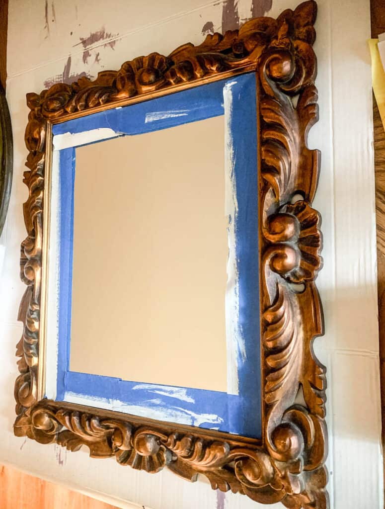 Paint A Mirror Frame Antique White, How To Chalk Paint A Mirror Frame