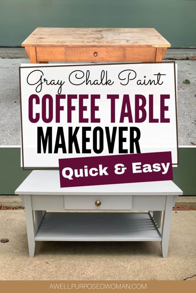 Pinterest image gray coffee table makeover