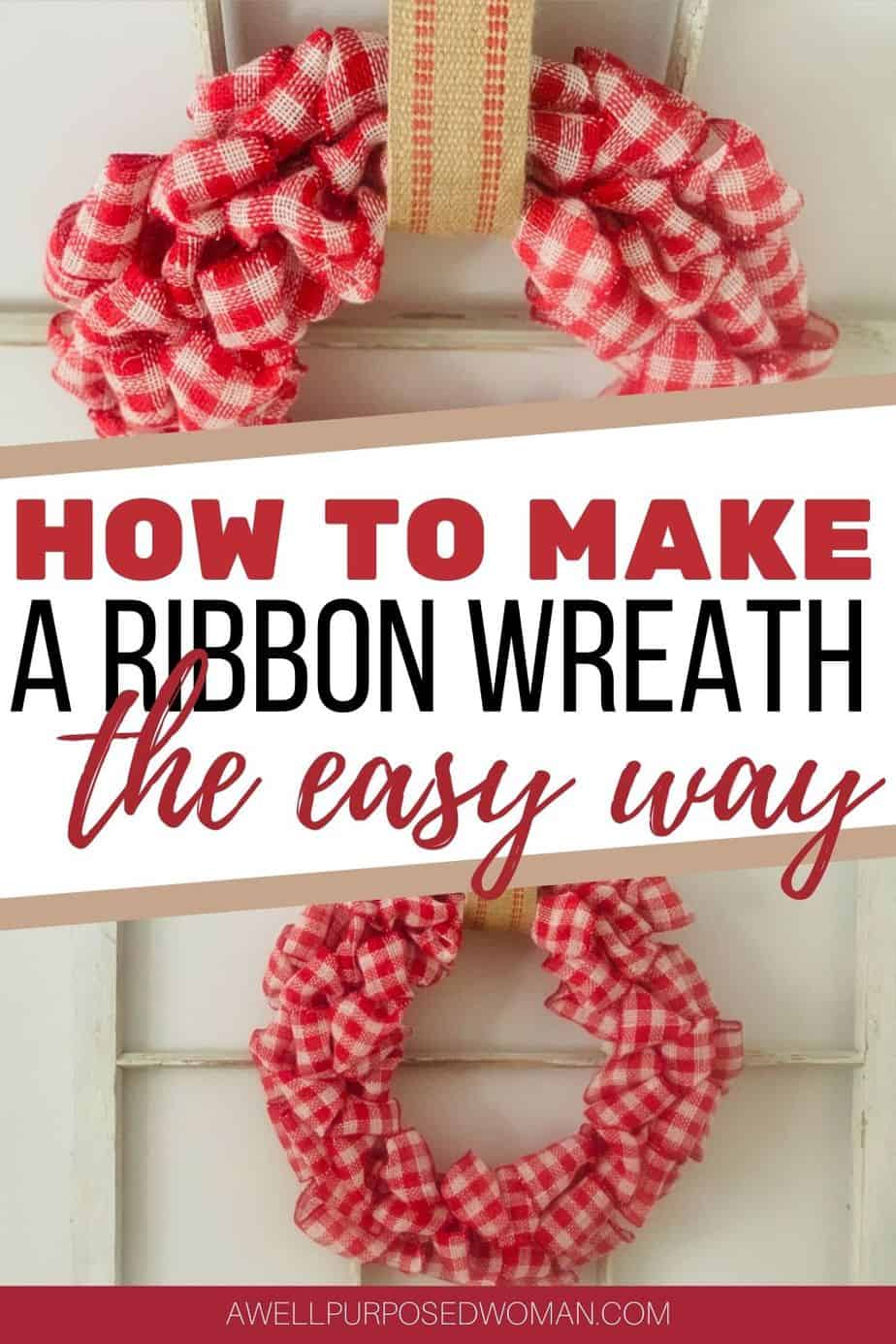 How To Make A Ribbon Wreath The Easy Way A Well Purposed Woman   How To Make A Ribbon Wreath The Easy 14 