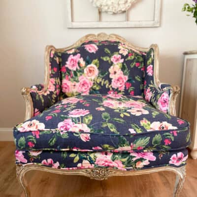 French Chair Makeover: How to Reupholster a French Chair