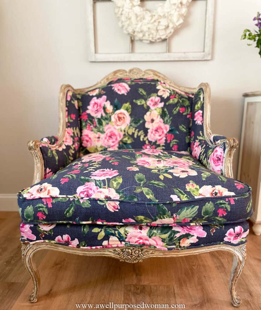 reupholstering a French chair, part 6