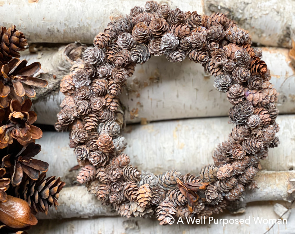 How to Make a Mini Pine Cone Wreath - A Well Purposed Woman