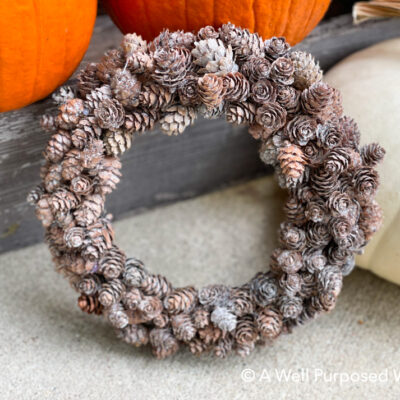 How to Make a Mini Pine Cone Wreath