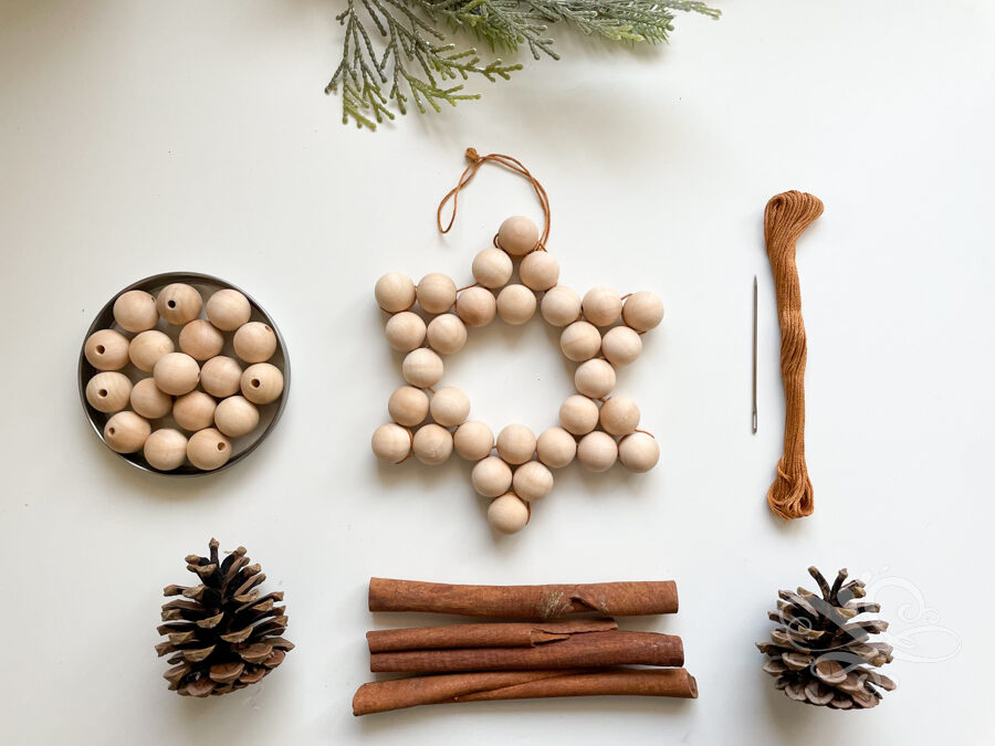 MEMBERS ONLY /// DIY: STAR, HOW TO MAKE A STAR OUT OF WOODEN BEADS, EASY  CHRISTMAS CRAFTS