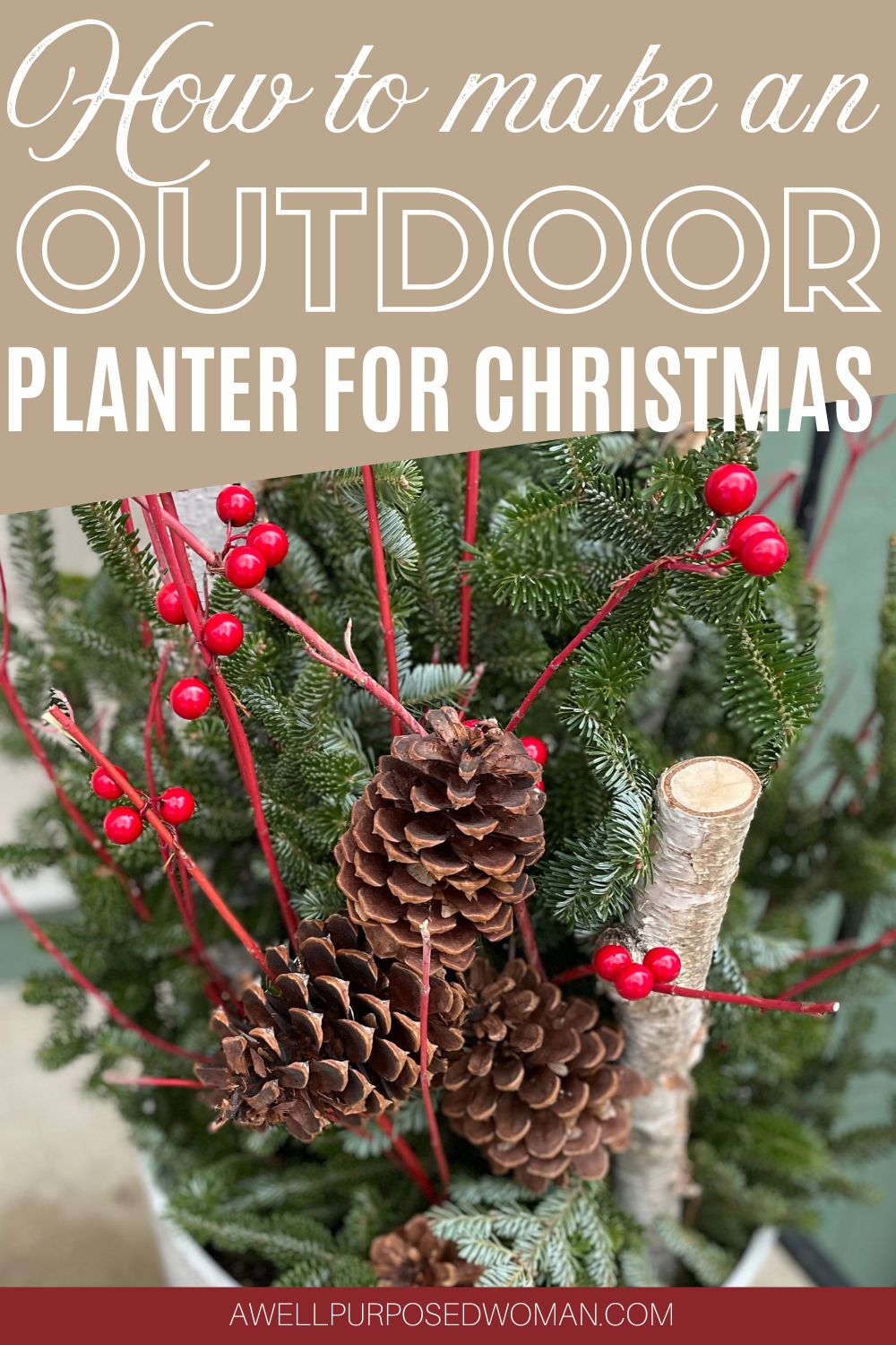 how-to-make-an-outdoor-planter-for-christmas-a-well-purposed-woman