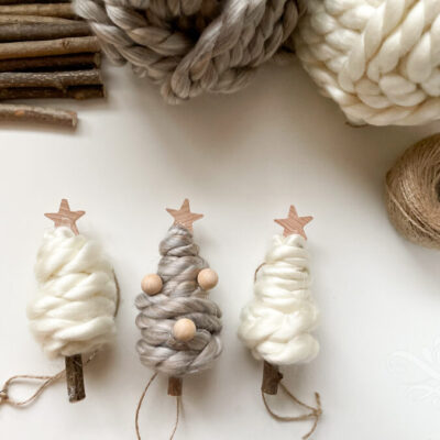 How to Make Yarn Christmas Tree Ornaments on a Stick