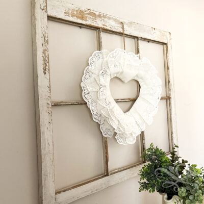 How to Make a Heart Wreath with Paper Doilies