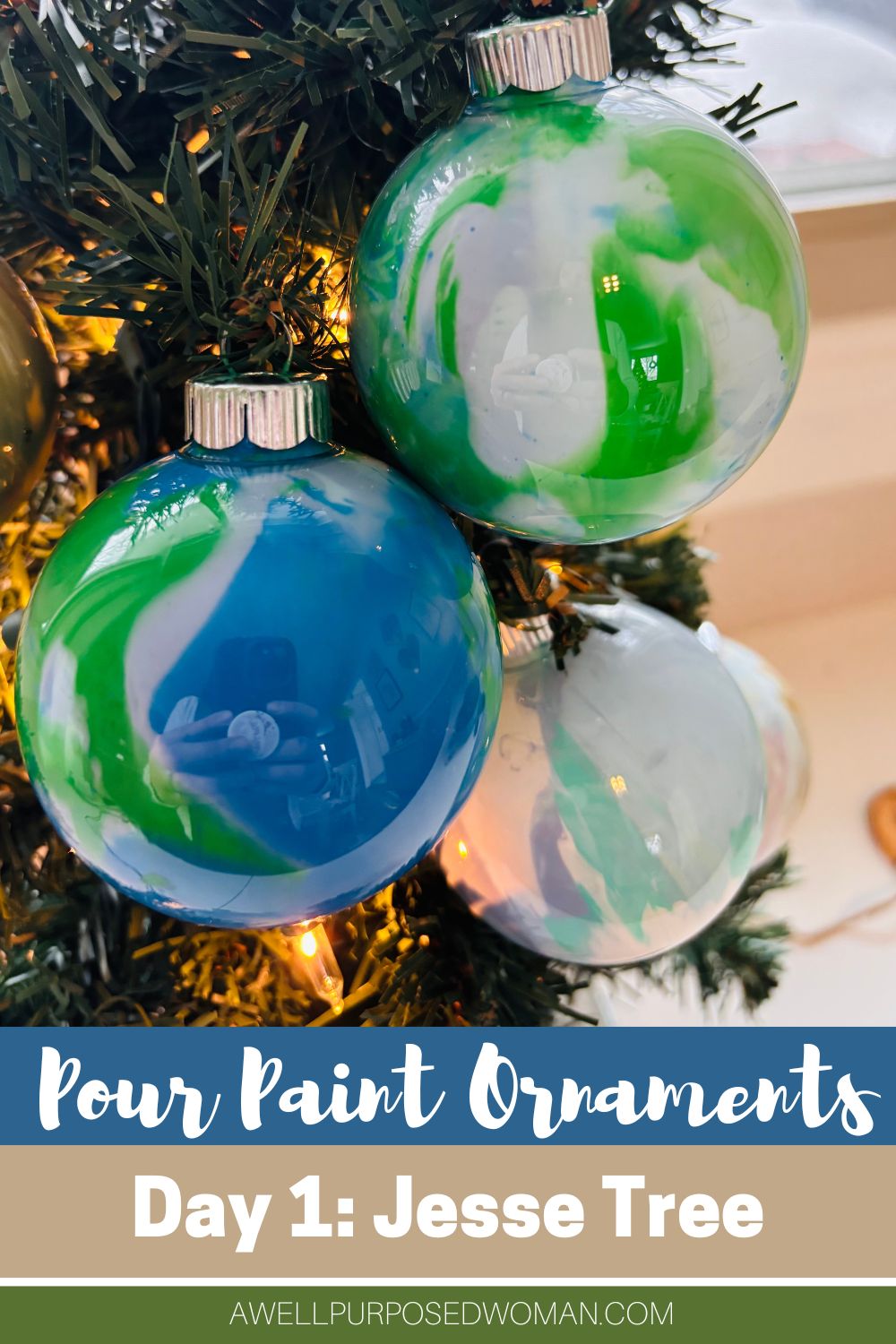 How to Make Pour Paint Ornaments: Jesse Tree Day 1 - A Well Purposed Woman